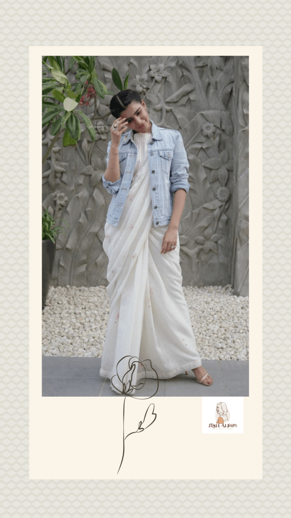 White saree for women